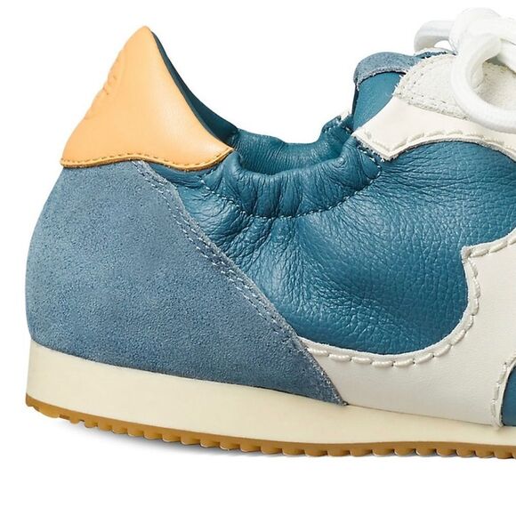 NWT. Tory Burch Serif sneaker-Tumbled Leather/Calf leather Brisk blue - Picture 6 of 7